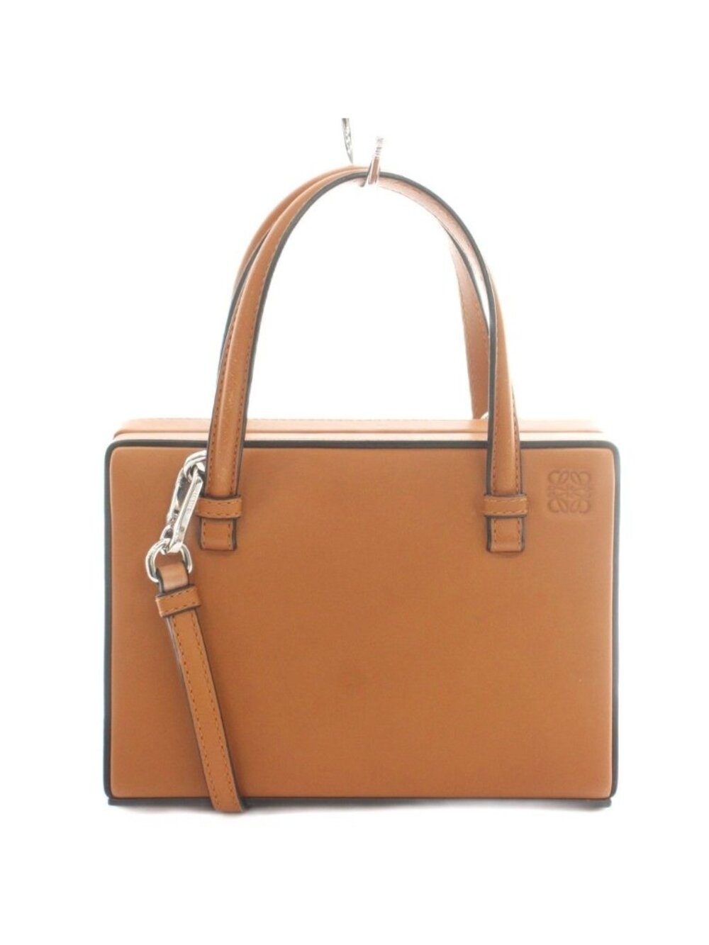 Loewe Postal Small Bag Hand Anagram Logo Solid Leather Brown